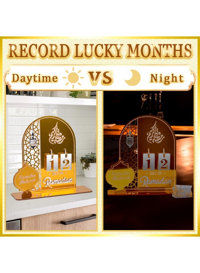 تشيلور تقويم رمضان، تقويمات العد التنازلي الأكريليكية، ديكورات رمضانية للمنزل، تقويمات العد التنازلي الأكريليكية، هدايا زينة رمضان، 30 يومًا حتى العيد - Image 4