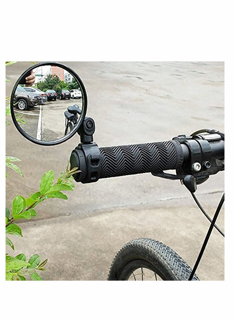 1 Pack Adjustable 360 Degree Rotatable Bar End Bike Mirrors, Plastic Convex Rear View Mirrors for Mountain and Road Bicycles - Image 1