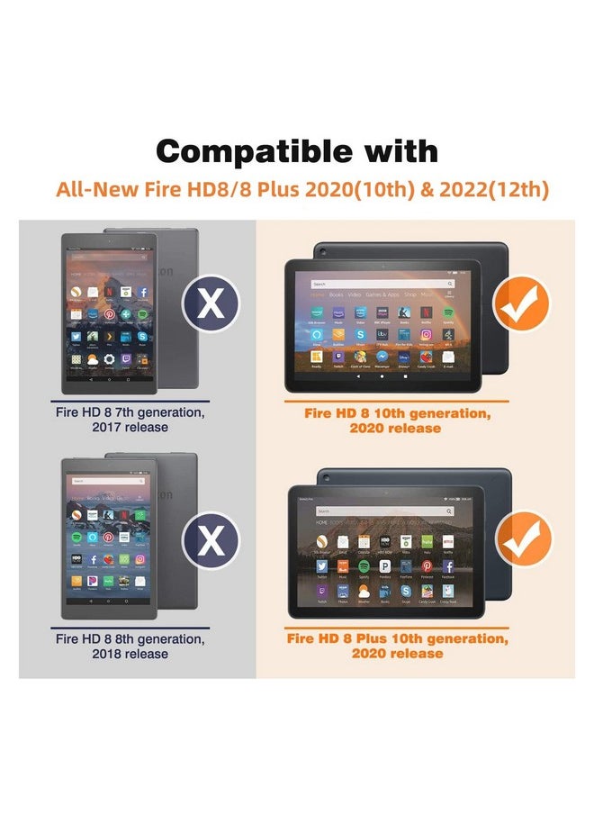 AGPtek - AGPTEK Keyboard Case for All-New Amazon Fire HD 8/8 Plus(2020 Release, 10th & 2022 Release, 12th),with Detachable Wireless Bluetooth Keyboard - Image 1