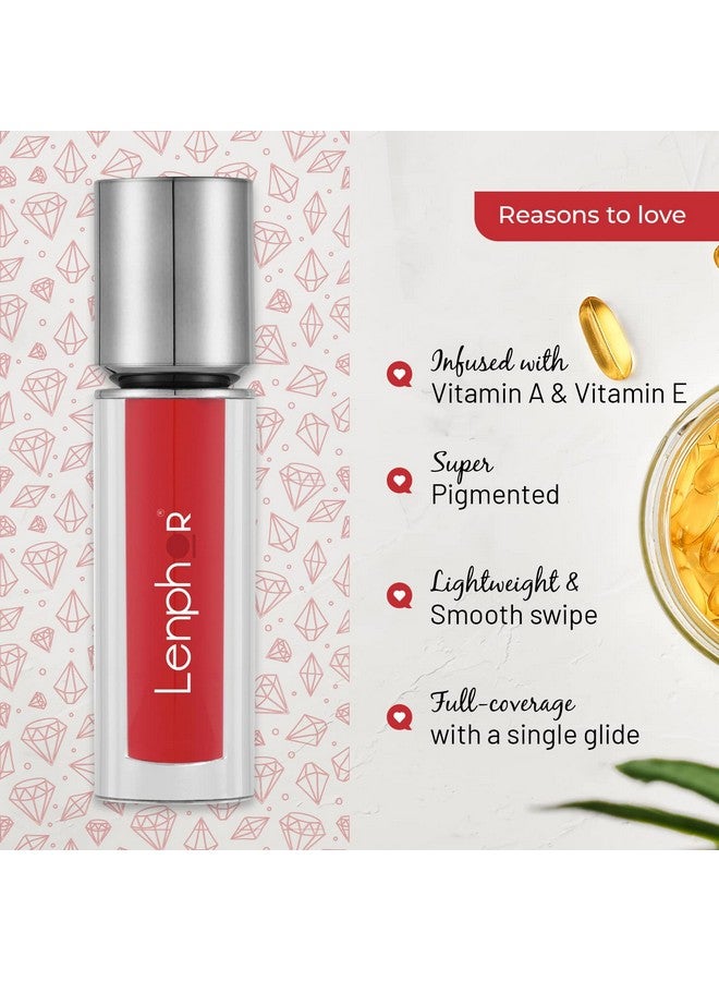 لينفور أحمر الشفاه السائل كولور مي أب غني بفيتامين A وE، ذو صبغة فائقة مقاومة للتلطخ، مظهر غير لامع، أحمر روبي 2 مل - Image 2