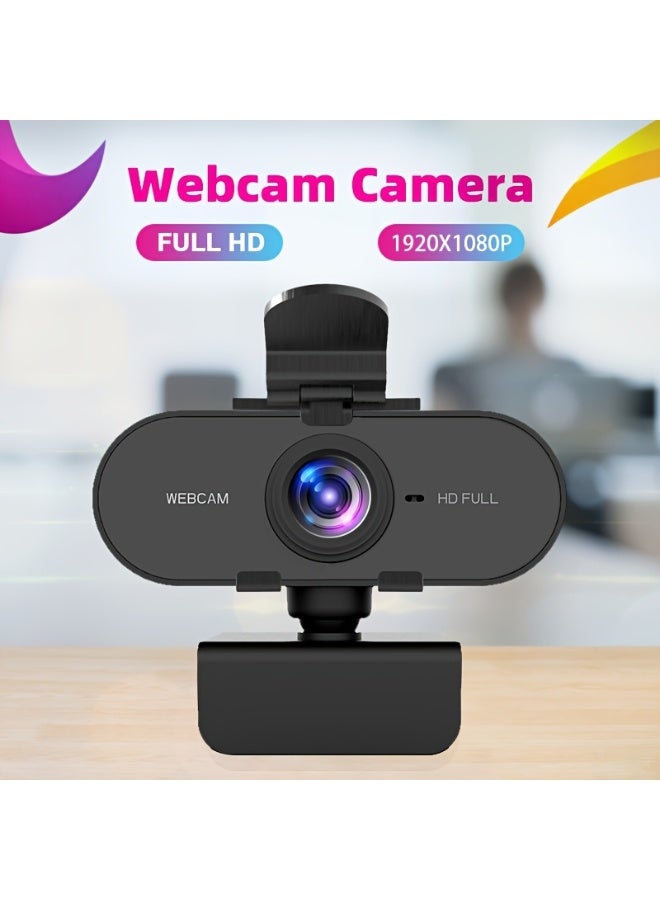 Full HD Desktop Computer Camera, Automatic Focus Live Streaming Camera, USB Interface, Pre-Loaded Microphone, for Gaming, Communication, Chat Conference, with Privacy Cover, New 1080P Laptop Camera  - Image 1