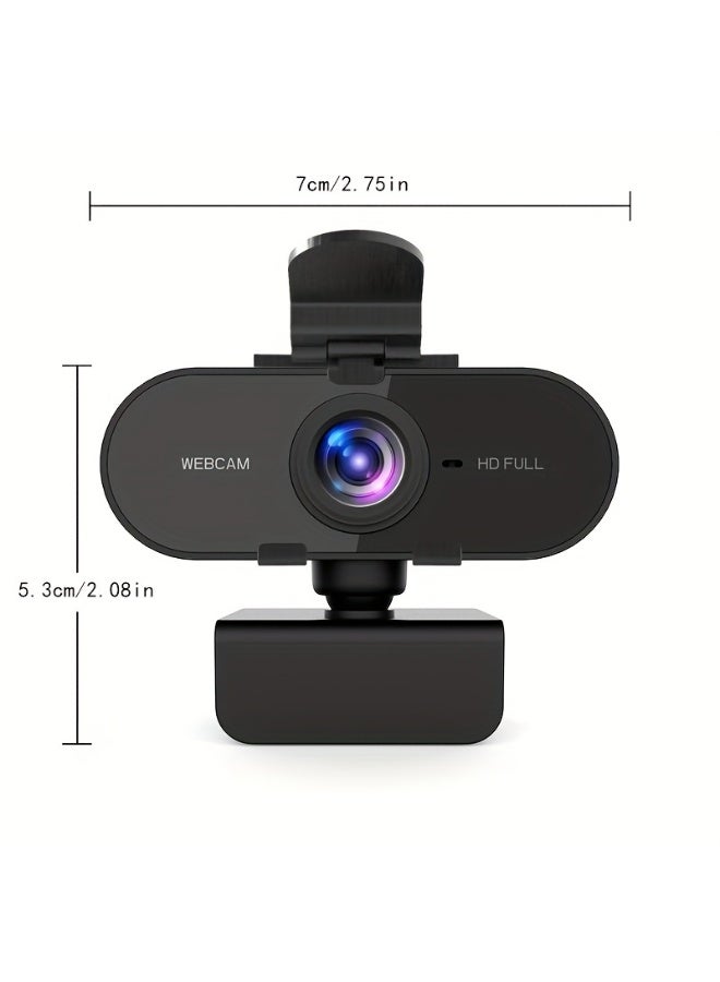 Full HD Desktop Computer Camera, Automatic Focus Live Streaming Camera, USB Interface, Pre-Loaded Microphone, for Gaming, Communication, Chat Conference, with Privacy Cover, New 1080P Laptop Camera  - Image 2