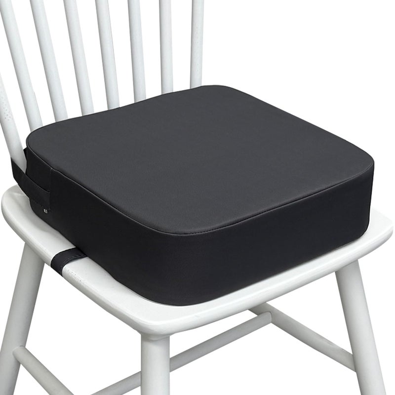 Acxseo Toddler Booster Seat for Dining Table Waterproof Kids Booster Seat for Kitchen Chair High Density Foam Cushion with NonSlip Bottom Washable Cover Adjustable Straps Dark Grey - Image 2