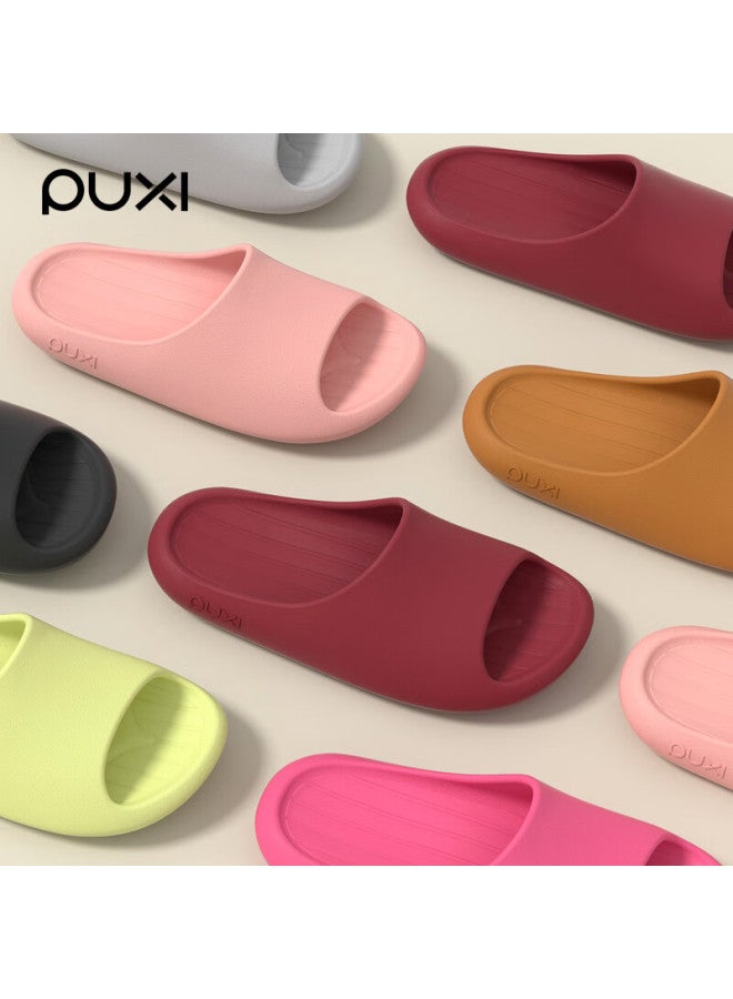 Poxi Men's Summer Anti-odor Antibacterial Slippers Indoor Bathroom Shower Non-slip Couple Slides Women Angola Red