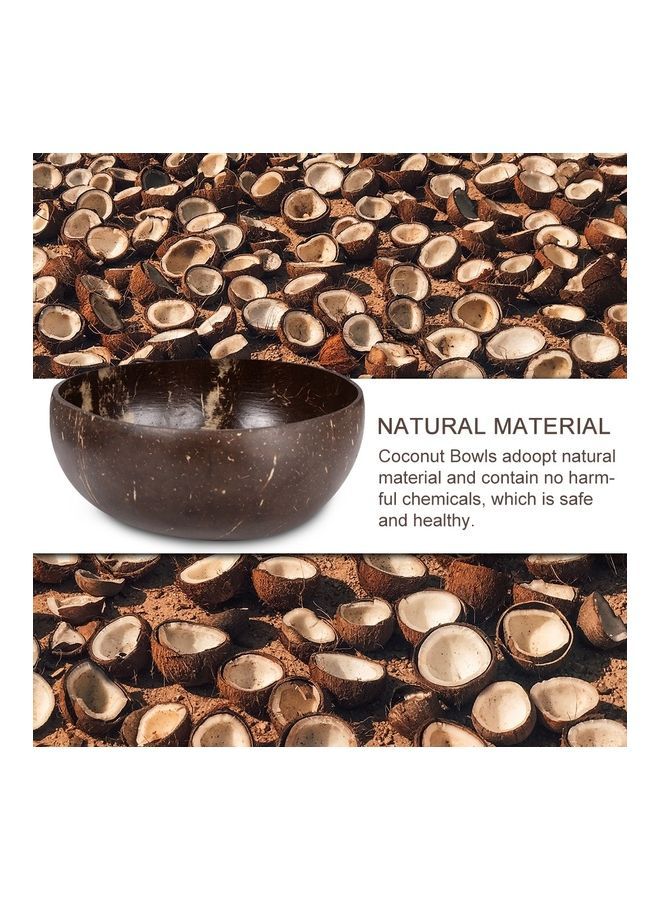 NIBEMINENT Natural Raw Coconut Shell Bowl Brown (D)12-15x(H)6-5cm - Image 3