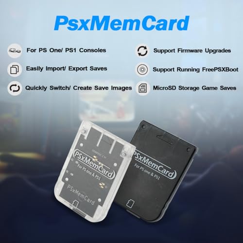 BITFUNX PSxMemCard PS1 Memory Card - Supports Firmware Upgrade, Saves Game Data and FreePSXBoot, Includes a 512MB MicroSD Card, High Speed Game Memory Card for PS1/PS One Console - Image 2