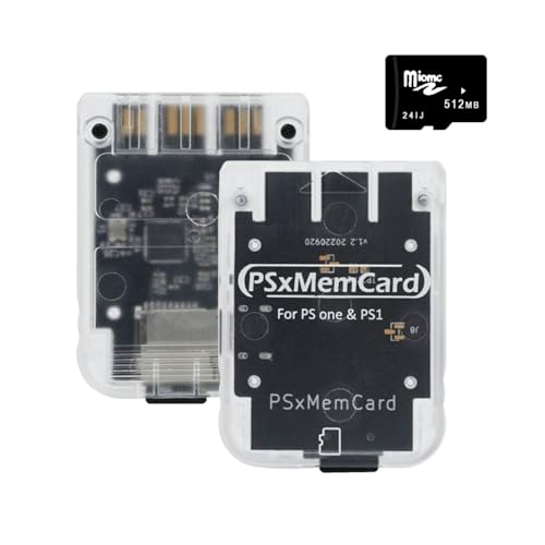 BITFUNX PSxMemCard PS1 Memory Card - Supports Firmware Upgrade, Saves Game Data and FreePSXBoot, Includes a 512MB MicroSD Card, High Speed Game Memory Card for PS1/PS One Console - Image 1