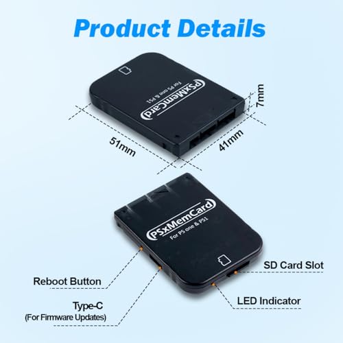 BITFUNX PSxMemCard PS1 Memory Card - Supports Firmware Upgrade, Saves Game Data and FreePSXBoot, Includes a 512MB MicroSD Card, High Speed Game Memory Card for PS1/PS One Console - Image 5