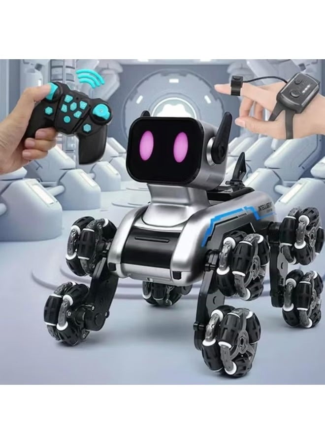 روبوت الكلب أرسي حيلة سيارات لعب 8 عجلة حيلة الكلب روبوت لفتة الاستشعار عن بعد قابلة للشحن الذكية أرسي سيارة روبوت لعبة مع ضوء الدخان والموسيقى الآثار 360 Stunts المثيرة ، تصميم دائم متعة هدية للأطفال الفتيان والفتيات - Image 5