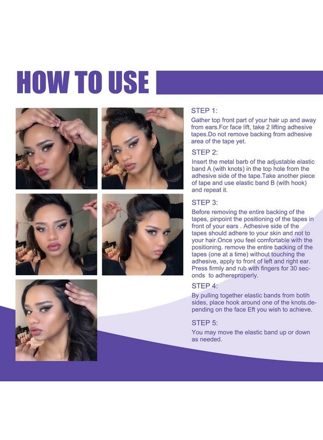 تيتاون شريط شد الوجه 40 قطعة شريط وجه غير مرئي رفيع للغاية مع حبال رفع لشد الجلد وإخفاء تجاعيد الوجه والرقبة ورفع الجلد المترهل - Image 5