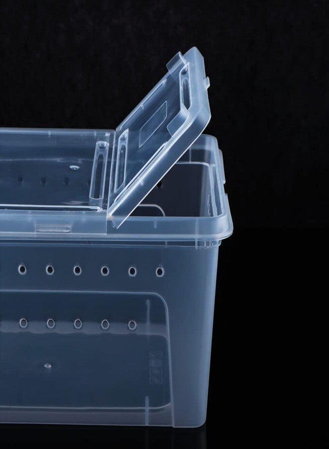VTurboWay 2 Pack Reptile Box Escape-Proof Breeding House Portable Reptile Terrarium Habitat for Reptile Crickets Snails Hermit Crabs Baby Tortoise Snakes Tarantulas Geckos Frogs Lizards (S and L) - Image 5