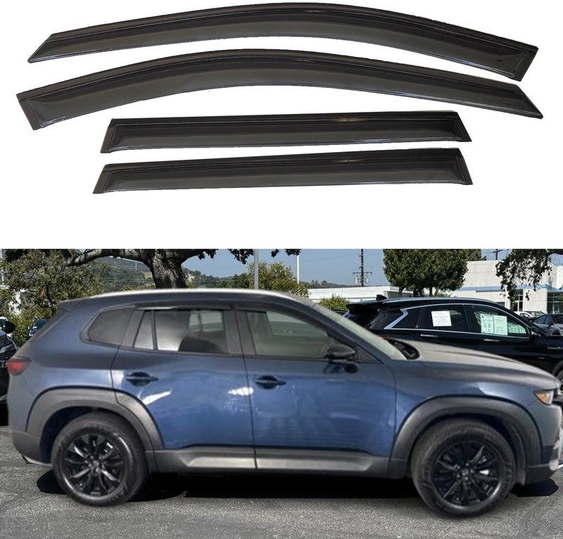 TONOYTIM حراس المطر على نوافذ السيارة لسيارة مازدا CX-50 (CX50) 2023 2024 2025، واقيات الرياح لنوافذ السيارة، ملحقات السيارة لحماية من الشمس، تناسب CX50 23 24 25، واقيات التهوية، مجموعة من 4 قطع - Image 1