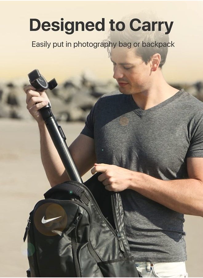 andobil - MagStick Selfie Stick Tripod Compatible with MagSafe, [Redefined Phone Tripod] 63.5" Extendable Magnetic Cell Phone Tripod Stand with Wireless Remote, Tripod for iPhone 14 13 12 & All Phones - Image 1