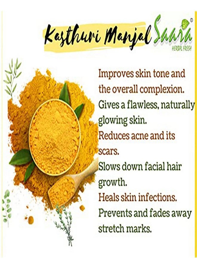 Saara HERBAL FRESH Organic Kasturi Manjal, 250g Wild Turmeric Root, Kasthuri Haldi | Kasturi Turmeric For Skin & Face Care, 250g (Pack of 2 X 100g, Pack of 1 x 50g) - Image 3
