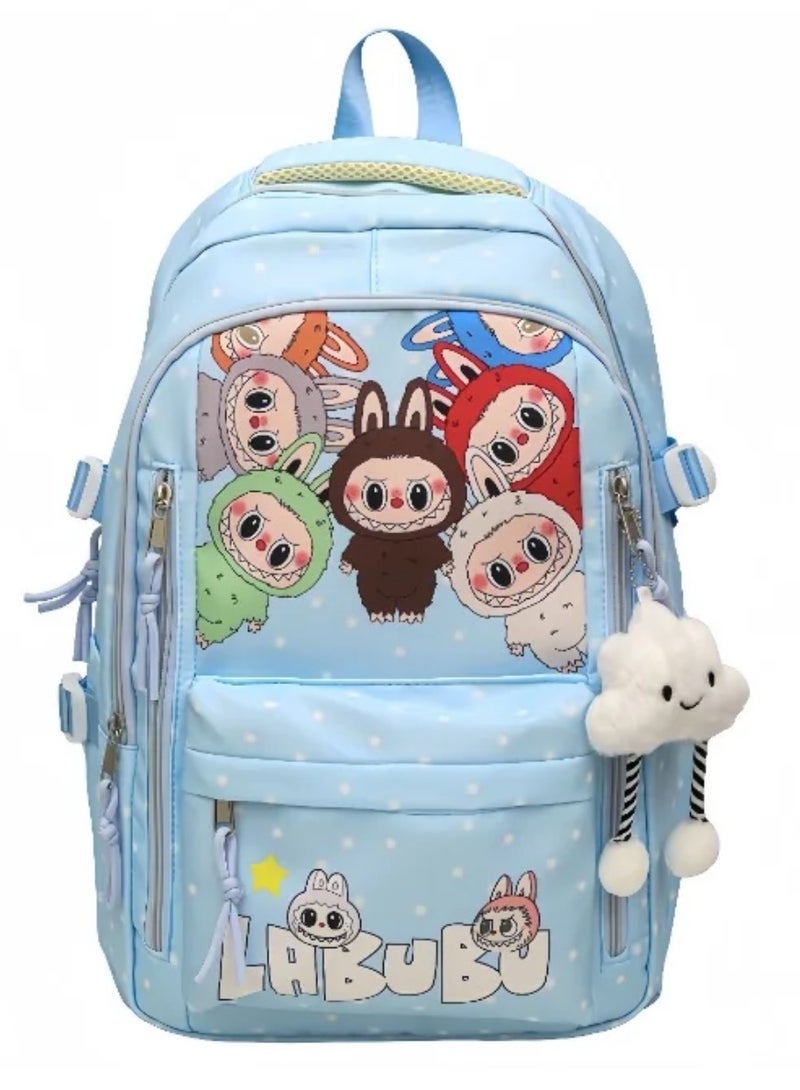 لابوبو Labubus New Large-size Cartoon Backpack Gor Travel, Versatile, Exquisitely Printed, Casual Hand-Held Trendy School Bag For Men And Women 43*30*19CM - Image 1