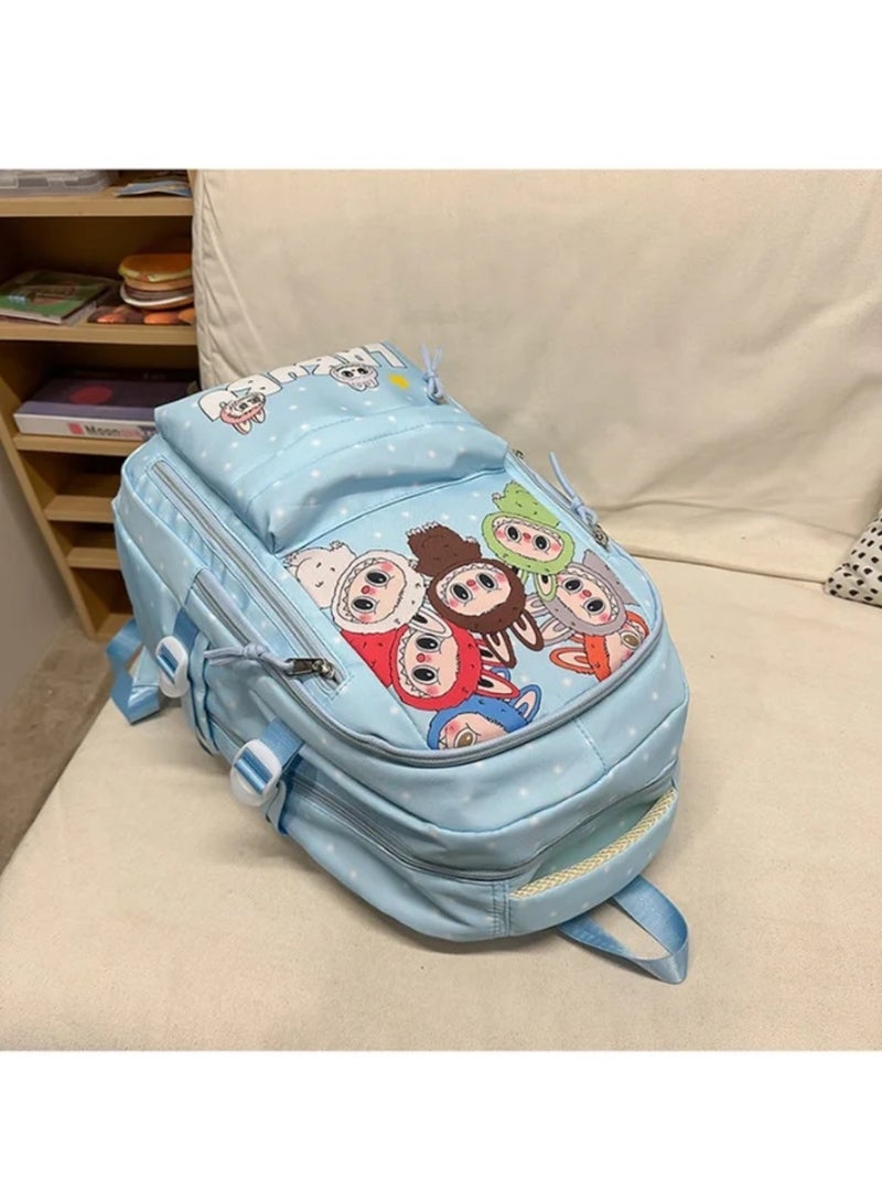 لابوبو Labubus New Large-size Cartoon Backpack Gor Travel, Versatile, Exquisitely Printed, Casual Hand-Held Trendy School Bag For Men And Women 43*30*19CM - Image 4
