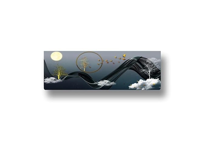 Ameedarshan Polyester Printed Air Conditioning Dust Cover Folding Designer Ac Cover For Indoor Split Ac 1.5 Ton (97X 31X 21 Cm ) (Moonlight) - Image 1