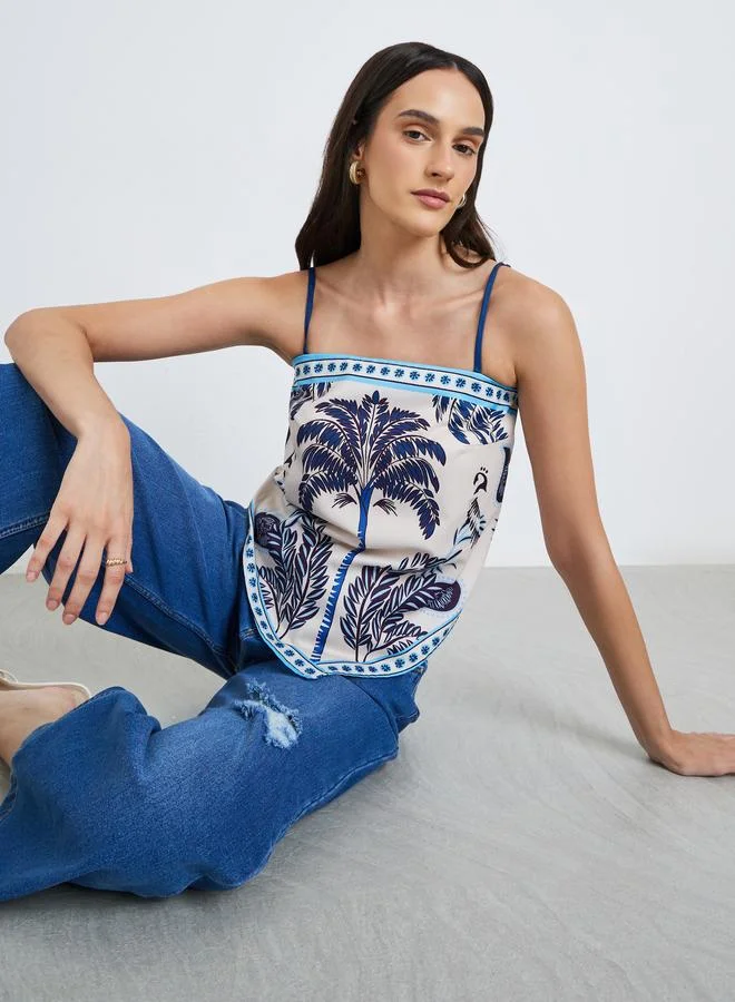 Styli Styli Tropical Print Bandana Strappy Cami Top