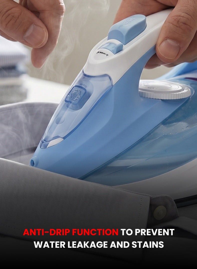 Ogera Steam Iron 2200W | Ceramic Soleplate | Anti-Drip Function | Vertical Steam | Smart Auto Shut-Off | Powerful & Smooth Ironing Performance | 2-Year Warranty | OG51SI | Blue - Image 5