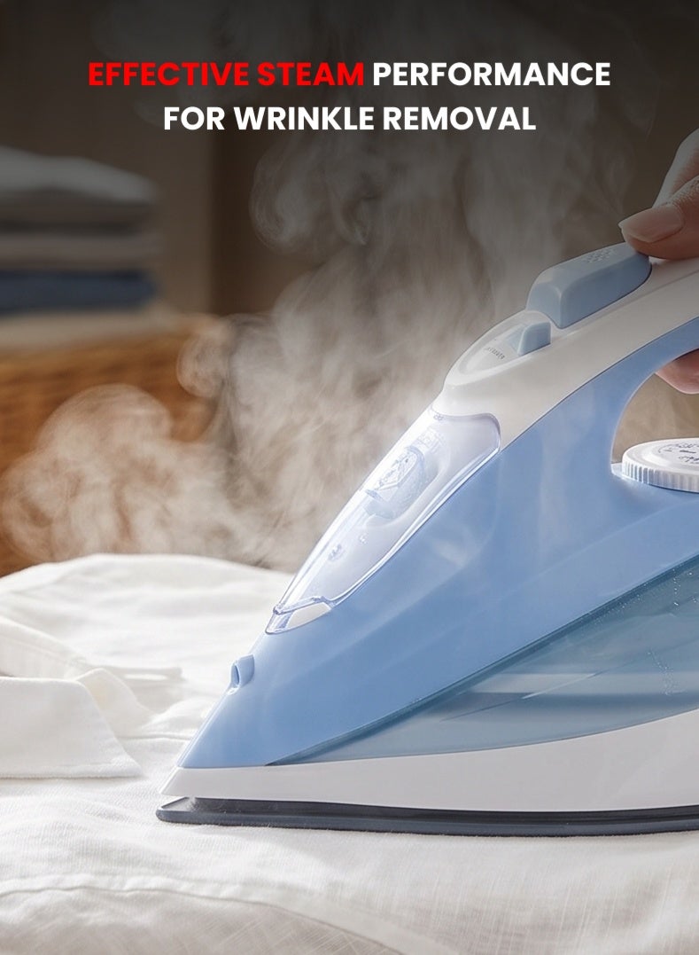 Ogera Steam Iron 2200W | Ceramic Soleplate | Anti-Drip Function | Vertical Steam | Smart Auto Shut-Off | Powerful & Smooth Ironing Performance | 2-Year Warranty | OG51SI | Blue - Image 4