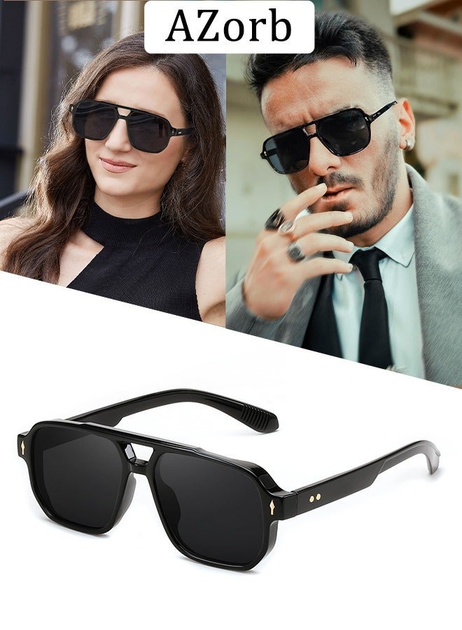 AZorb Sunglasses Men Women Vintage Oversized Square Sun Glassess Ladies Men's Sunglasses Aviator Sunglass Accessories UV400 Protection Shades for Outdoor Driving - Image 1