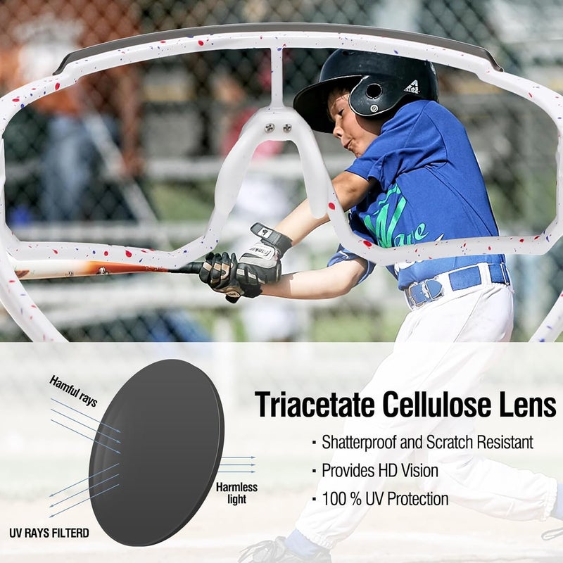 Duco Elegant practical multi-option build Polarized Kids Sunglasses Youth Sports Cycling Shades Lightweight Frame UV400 Child Boys Girls Baseball SunGlasses DK310 Daily use improved quality - Image 4