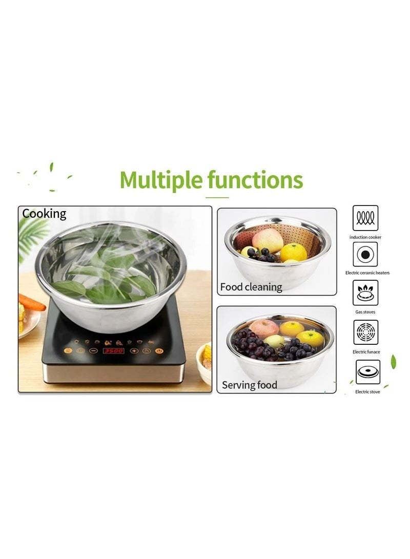 هابي هوم طقم مصفاة أرز + مبشرة خضار للمطبخ مكون من 3 قطع فضي 26x26x26سم - Image 4