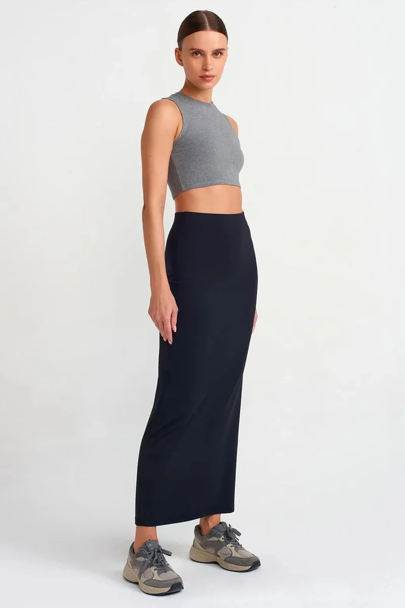Dilvin Grey DILVIN Ribbed Cotton Crop Top for Women | Best Price UAE