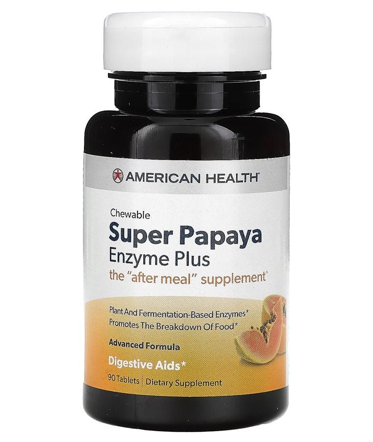 American Health Super Papaya Enzyme Plus 90 Tablets