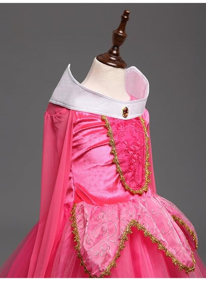 DreamHigh Sleeping Beauty Princess Party Girls Costume Dress (pink, 7-8 Years) - Image 4