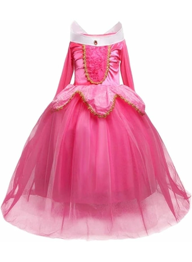 DreamHigh Sleeping Beauty Princess Party Girls Costume Dress (pink, 7-8 Years) - Image 1