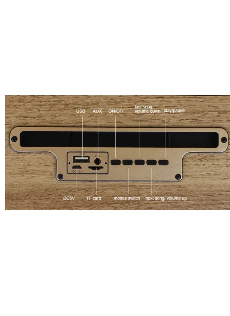 Kisonli - Kisonli G12A Bluetooth Speaker 8W – 1200mAh – FM/AUX/TF card/USB | Brown Wood - Image 1