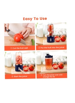 DIGI CORE Portable Small Electric Juicer For Shakes Stainless Steel Blade Travel Juicer Fruit Automatic Smoothie Blender Travel Home And Office Mini Juicer 300ML  - Image 4