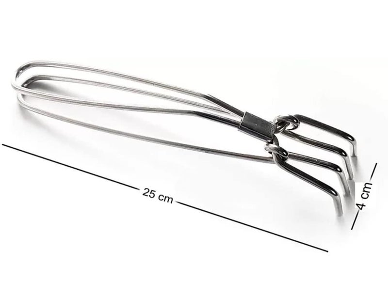 Laxmi Kitchenwere Stainless Steel Wire Mesh Straps Pakkad Stainless Steel Wire Tong Gripper Steel Pakkad Food Serving Tong Plain Utility Pakkad Steel Pakkad Pack 2 - Image 2