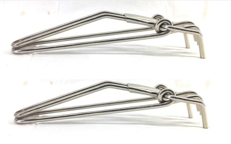 Laxmi Kitchenwere Stainless Steel Wire Mesh Straps Pakkad Stainless Steel Wire Tong Gripper Steel Pakkad Food Serving Tong Plain Utility Pakkad Steel Pakkad Pack 2 - Image 1