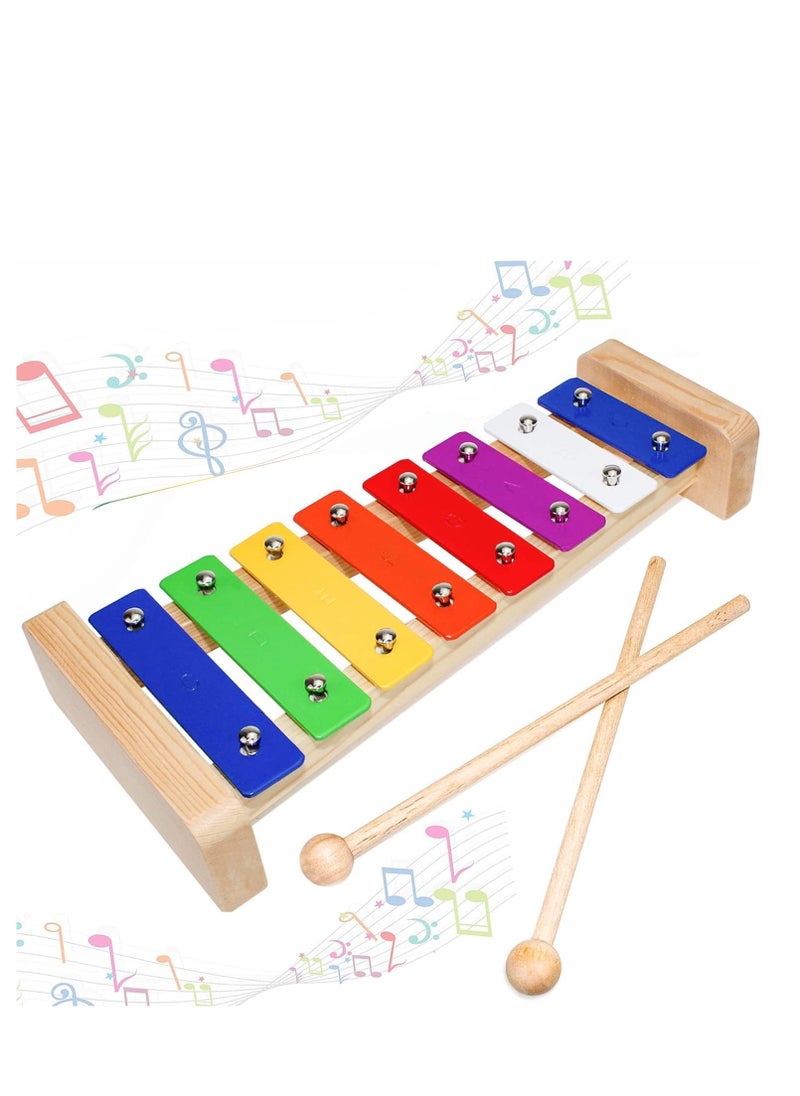 Megarya Xylophone for Kids, 8-Note Glockenspiel, Wooden Instrument, C Major Scale, 2 Beaters, Perfect for Children Over 3 Years  - Image 1