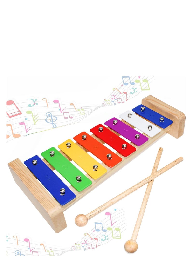 Megarya Xylophone for Kids, 8-Note Glockenspiel, Wooden Instrument, C Major Scale, 2 Beaters, Perfect for Children Over 3 Years  - Image 4