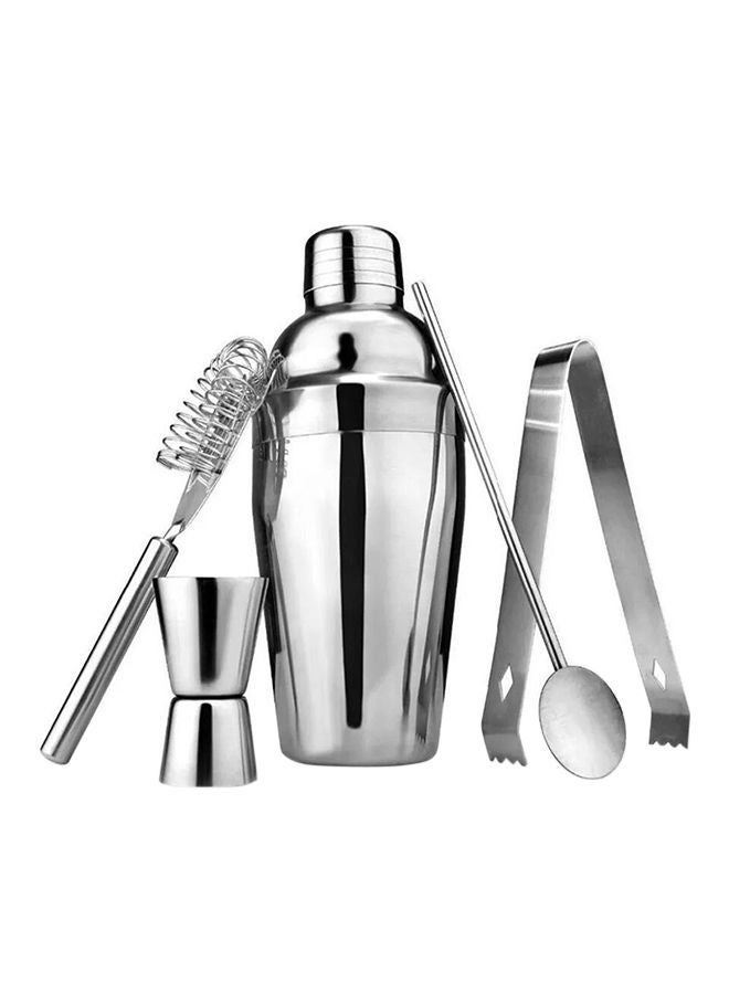 NIBEMINENT Stainless Steel Cocktail Shaker Set Silver 20x13x9.5centimeter