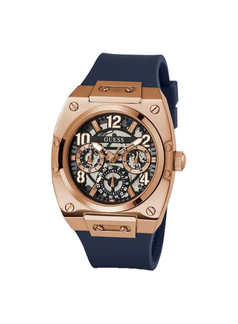 GUESS Mens Blue Rose Gold Tone Multi-function Watch - GW0569G3 - Image 2