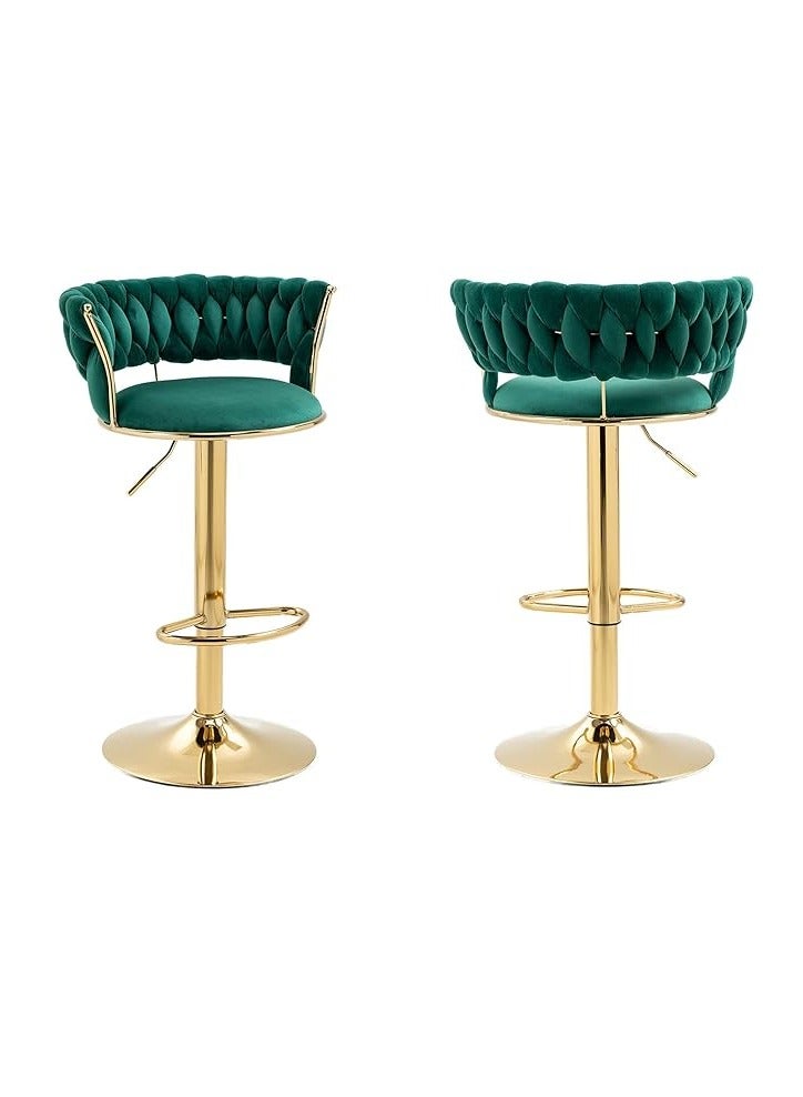DubaiGallery Luxury bar Stool,Modern Round Adjustable Reception Chair, Gold Velvet Bar Chair, Kitchen high Dining Chair , Height Adjustable and 360° Swivel. Suitable for bar, Home, office, Cafe - Image 4