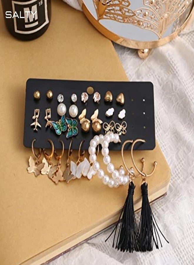 SALTY Anti Tarnish Combo Lilac Bohemian Hoops And Studs Earrings Set for Women | Stylish Fashion Jewellery | Accessories for Girls | Minimal Jewelry | Ideal for Gifting | Marriage, Birthday | Gift for Valentine Day - Image 4