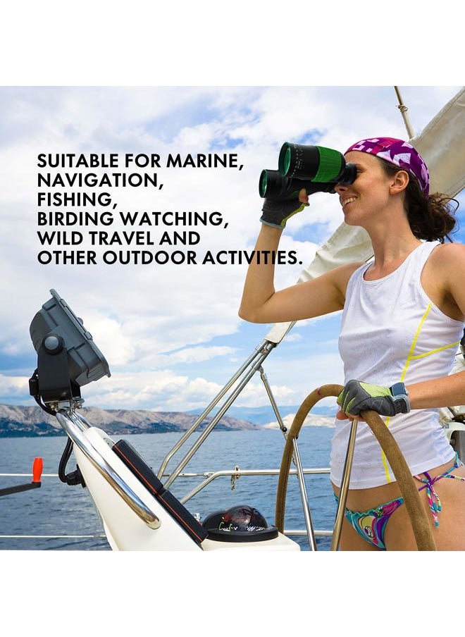 ESSLNB - 7X50 Marine Binoculars IPX7 Waterproof Binoculars for Boating with Illuminated Rangefinder and Compass BAK4 Prism FMC Military Floating Binoculars for Navigation Hunting w/Bag and Strap - Image 1