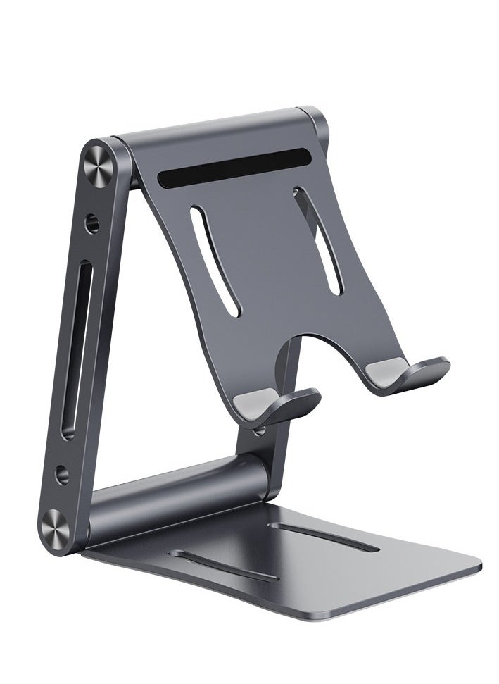 MHD Phone Stand Aluminum Mobile Stand Adjustable Mobile Holder Foldable Phone holder, Desktop iPhone Stand Compatible With All Mobile Phone, iPhone 16/15 Series, Samsung Galaxy S24 S23, iPad Grey  - Image 1