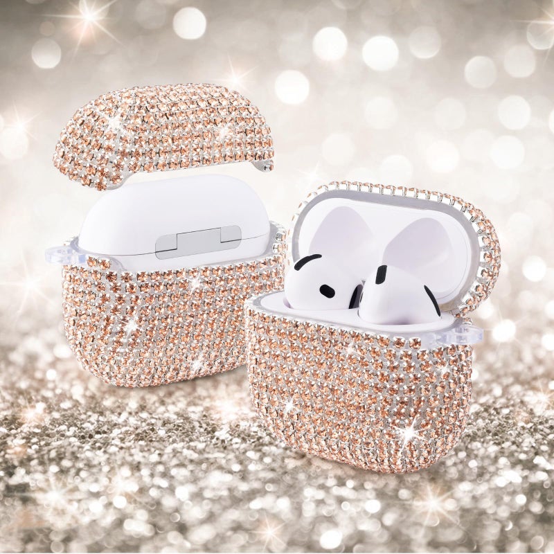 VISOOM Cute Jewelry Case for Airpods 4 Cases 2024 Cover Women, Sparkly Air pods 4 Gen Case Hard TPU Airpod Cases 4th Generation Glitter iPods 4 Cas with Bling Keychain for iPods Earbuds Airpods 4th - Image 2