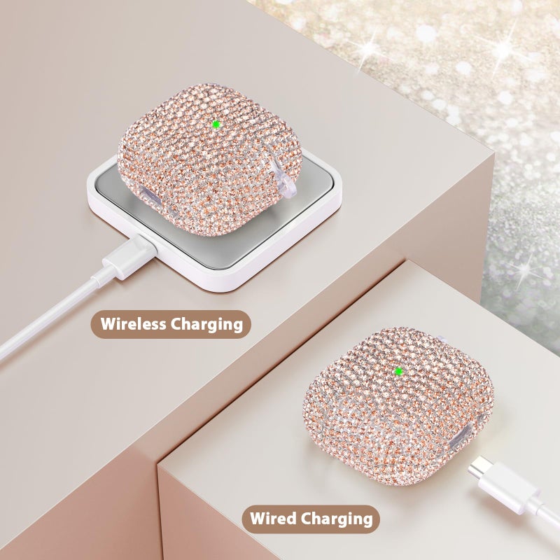 VISOOM Cute Jewelry Case for Airpods 4 Cases 2024 Cover Women, Sparkly Air pods 4 Gen Case Hard TPU Airpod Cases 4th Generation Glitter iPods 4 Cas with Bling Keychain for iPods Earbuds Airpods 4th - Image 5