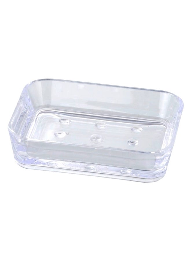 Wenko Candy Rectangular Durable Plastic Soap Dish Clear 3 x 9 x 12 cm 20301100  - Image 1
