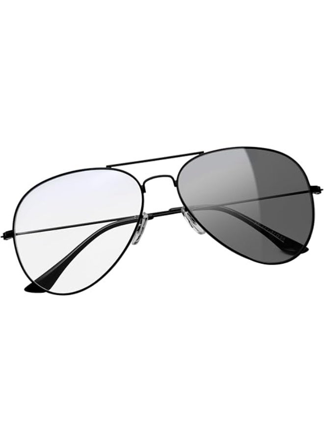 KANASTAL Photochromic Eyewear for Men Blue Light Blocking Glasses Women, Lightweight Metal Frame Sun Glasses Military Style 100% UV400 Protection Shades for Outdoor - Image 1