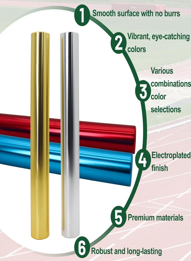 Vaolvpant Aluminum Alloy 4 Pieces Field Relay Batons for Track and Athletes Runners Outdoor Running Sports Events Baton Race Stick Smooth Hollow Tube Lightweight Durable Design Multi-Color - Image 3