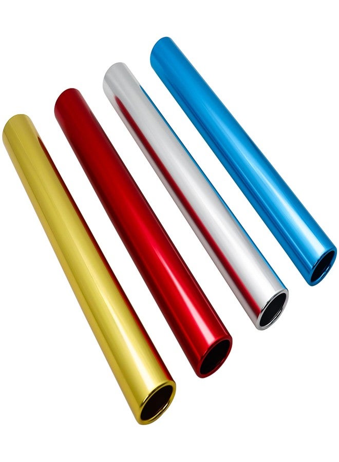 Vaolvpant Aluminum Alloy 4 Pieces Field Relay Batons for Track and Athletes Runners Outdoor Running Sports Events Baton Race Stick Smooth Hollow Tube Lightweight Durable Design Multi-Color - Image 1