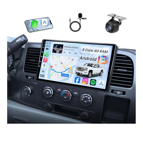 Jufodrca 8Core 4+64GB QLED Radio for 2007-2013 Chevy Silverado 1500: Tahoe Equinox GMC Sierra Yukon 10.1" HD IPS Touchscreen Wireless Carplay&Android Auto GPS 5G WiFi Bluetooth FM/AM DSP SWC Backup Camera - Image 1